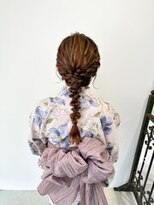 ファースト 郡山店(first)&nbsp;編みおろしアレンジ/グレージュカラー/30代40代50代