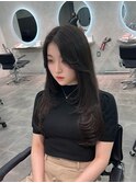 韓国レイヤーカット/顔周りカット/ダークグレージュ