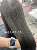 オリーブグレージュ オリーブカラー ワンホンヘア 透明感カラー