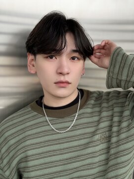 ジーナ 天神(Zina) センターパート/ブルーブラック【メンズサロンZina天神】