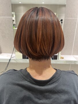 クララ ヒロシマセカンドフロア(CLALA Hiroshima 2nd floor) オレンジカラー　ボブ