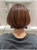 オレンジカラー ボブ