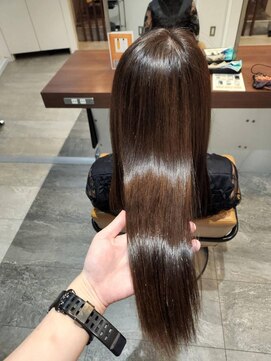 エイクス ヘア デザイン×美髪クリニック 千葉(AQs hair design) くびれヘア/アプリコットオレンジ/夏/髪質改善[千葉駅]