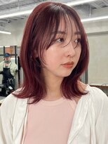 ニコ トウキョウ 渋谷(nico TOKYO)&nbsp;ダブルカラーチェリーレッドラベンダーパープル韓国レイヤーボブ