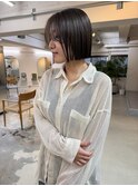 グレージュカラー×ミニボブ　心斎橋美容室