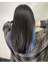 オースト ヘアー ステラ 新宿店(Aust hair Stella) インナーカラー水色（ブリーチ２回以上）kizashi