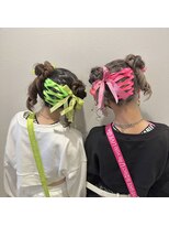 ヘアセット アリエス 新宿駅前店(aries)&nbsp;毛先出したツインお団子♪