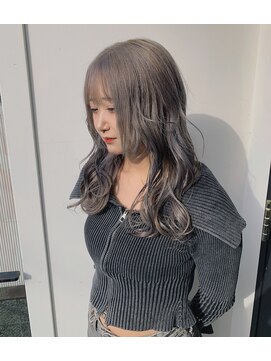 ヘアスタジオ アルス 御池店(hair Studio A.R.S) U24ケアブリーチ使用ラベンダーグレージュ　顔周りレイヤー20代