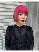 レコ 渋谷(LECO)&nbsp;ネオンピンクとライトピンクのハイトーンボブ