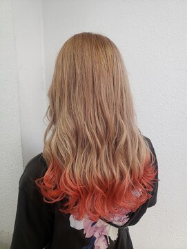 ジェナ(Jena) ベージュ×オレンジ 裾カラー