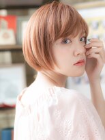 カバーヘアアンドスパ ブリス 浦和(COVER HAIR&SPA bliss) ★斜めバング艶感ピンクベージュ前下がりミニボブ20代30代★10