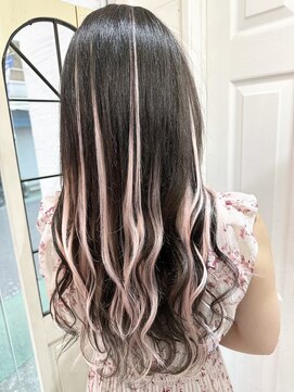 ウーロス(uros.) エクステ70本☆ピンクハイライト