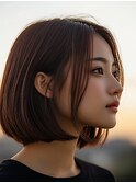 前髪なしのローレイヤーボブ