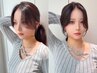 前髪＋韓国風お顔周りカット！おくれ毛&もみあげ◎ /髪質改善 /韓国風