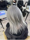 ホワイトブロンドシルバー美髪イメチェンワイドバング所沢