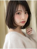 シースルーバング黒髪ワンカールAラインボブ309W戸頭30代40代