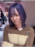 くびれヘア/パープル/紫