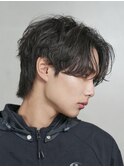 栄メンズカット毛流れセンターパートニュアンスパーマネープレス