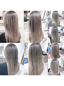 髪色髪艶両方綺麗な髪質改善バレイヤージュ