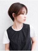 ひし形ショートシースルーバング耳掛けショート