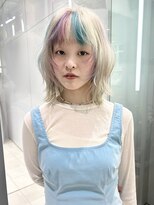 ノラ シンディ(NORA CYNDY) ハイトーンデザインカラーブロックカラーハッシュレイヤーウルフ