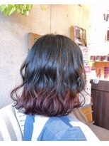 エム インターナショナル 春日部本店(EMU international)&nbsp;ヘアーもバイカラー☆毛先レッド★春日部