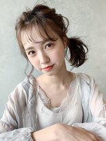 アイティー バイ アルバム 中野店(IT by ALBUM) ニュアンスサイドポニー_オリーブカラーハイライトカラー_47592