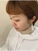 オン眉オレンジショートヘア
