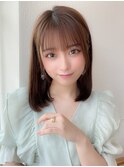 20代30代40代大人かわいい小顔ボブ ひし形シルエット グレージュ