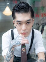 ケアリー 大泉学園(Carelly)&nbsp;ツイストパーマ七三オールバックマッシュウルフスリークショート