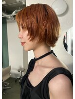 キャロルガーデンズ ボコカ 表参道(Carroll Gardens bococa)&nbsp;ブリーチ/オレンジカラー/ショートカット/伸ばしかけショート