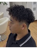 【無造作アップバング】メンズツイストスパイラルパーマ名古屋栄