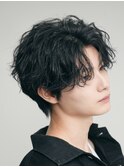 緩めサーフカール大人シャドウパーマメンズミディアムパーマ渋谷