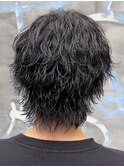 【波巻きウルフ】メンズミディアムパーマスパイラルツイスト名駅