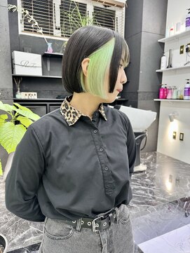 チュダック(ChuDuck) 韓国風《ライムグリーン》ハイトーン/ケアブリーチ/ダブルカラー