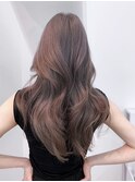 顔周りレイヤーロングくびれヘア韓国ヘア_ba517381