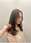 ◎韓国ヘアー顔周りレイヤーおくれ毛ミディアム前髪新潟長岡宮関