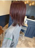 艶感ボルドーくびれセミボブ