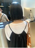 【表参道sheta小林】黒髪切りっぱなしボブ外ハネボブ