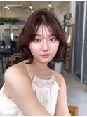 韓国ヘア 2wayバング 顔まわりカットNo.1 レイヤー グレージュ