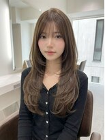 ブロウ ネックス ザ サロン 表参道(VLOW nex the salon)&nbsp;グレージュ　レイヤーカット　顔周りカット　韓国ヘア　掛札