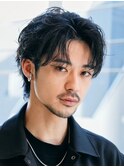 大阪メンズパーマルーズパーマシャドウパーマセンターパート緩め