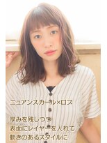 アドラーブル 松崎店(adorable) 20代30代人気★オレンジベージュ×外ハネニュアンスカールロブ