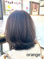 オレンジ(orange)&nbsp;【orange大分賀来】外ハネ切りっぱなしミディアムボブスタイル