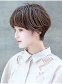 【骨格補正パーマ】丸みショート×デザインパーマ