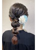 編みおろしヘアアレンジ