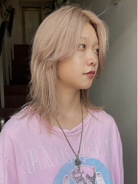 サンク 原宿 表参道(cinq) ミルクティーベージュカラーハイトーンダブルカラーケアブリーチ