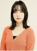黒髪/グレーベージュ/レイヤーロング/前髪パーマ[新宿駅]