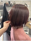 春シーズンおすすめ!ピンクベージュ+大人くびれボブ