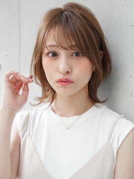 リヤン 表参道(lyann) 斜めバングワンカール結べるボブ暗めカラー美髪サイドバング